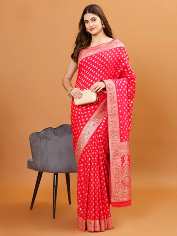 Zari Border Banarasi Woven Saree