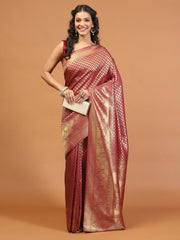 Zari Jaal Brocade Handloom Woven Saree