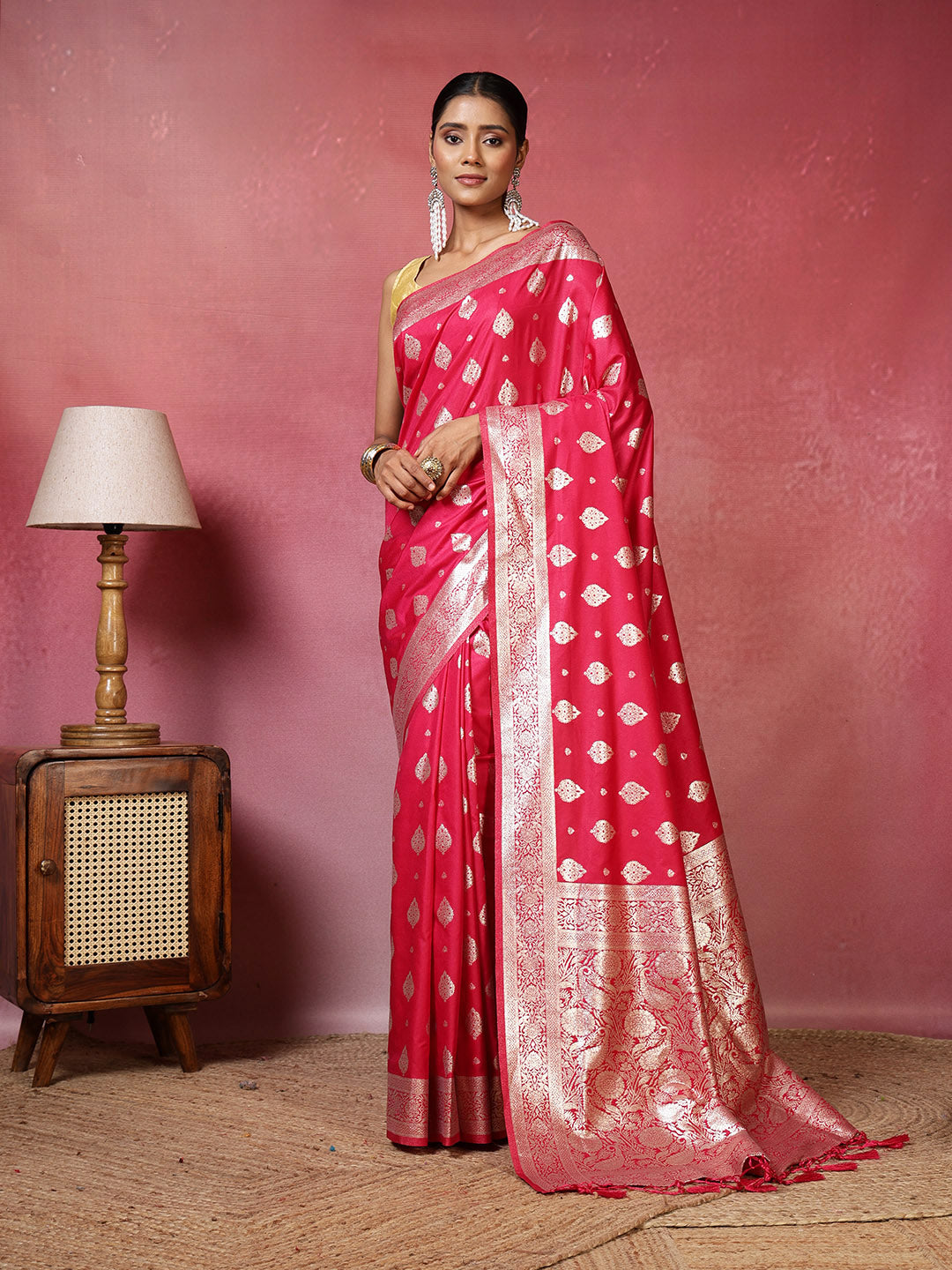 Zari Border Woven Art Silk Saree