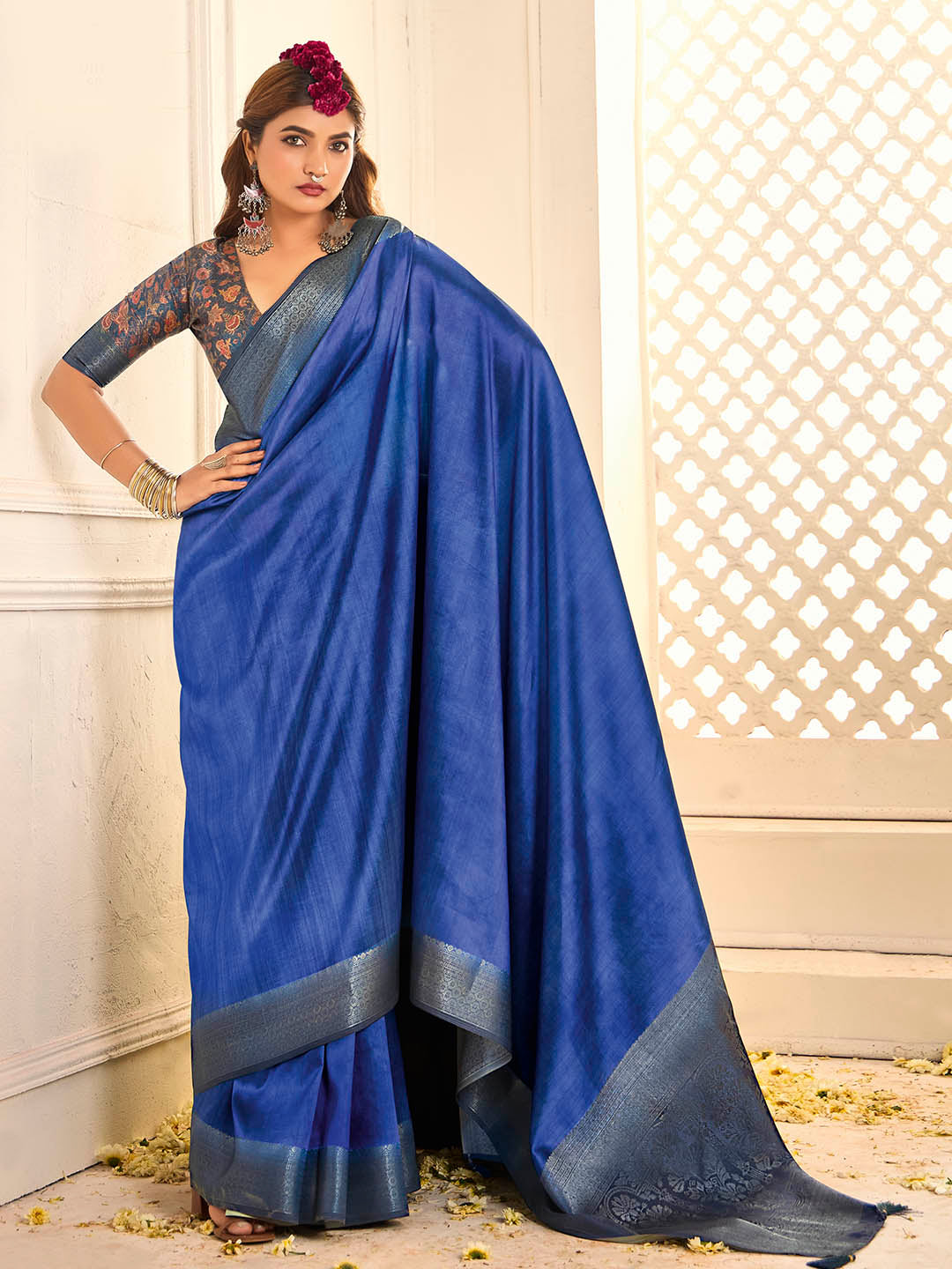 Zari Border Art Silk Saree