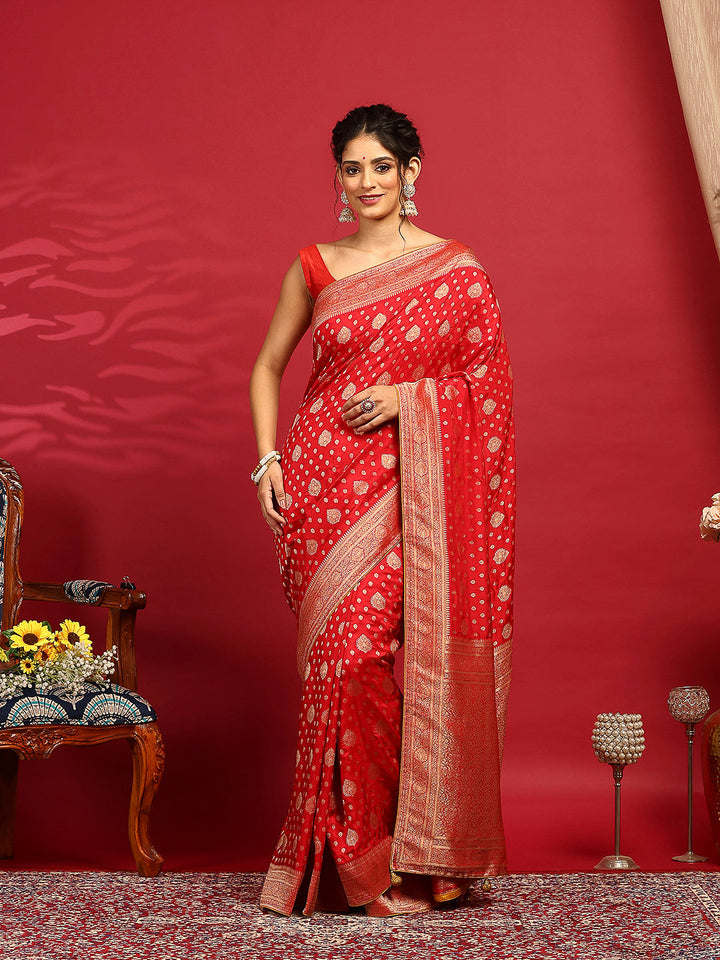 Woven Design Satin Saree
