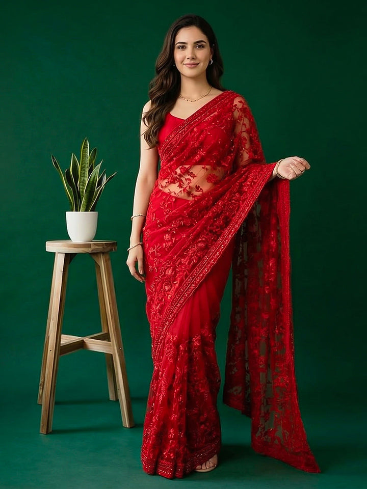 Embroidered Georgette Saree