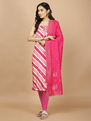 Printed Cotton Unstitched Suit Piece With Dupatta