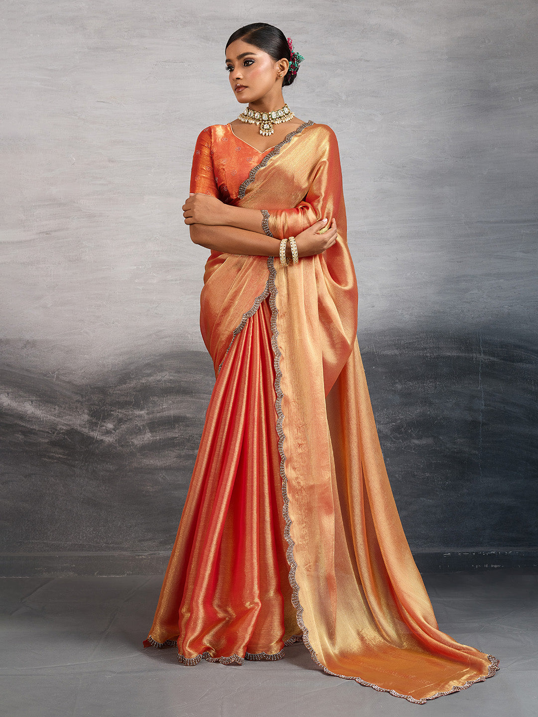 Woven Border Tissue Saree