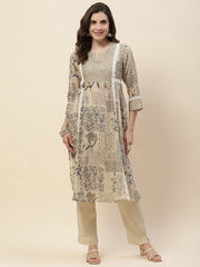 Printed Cotton Kurta With Pants