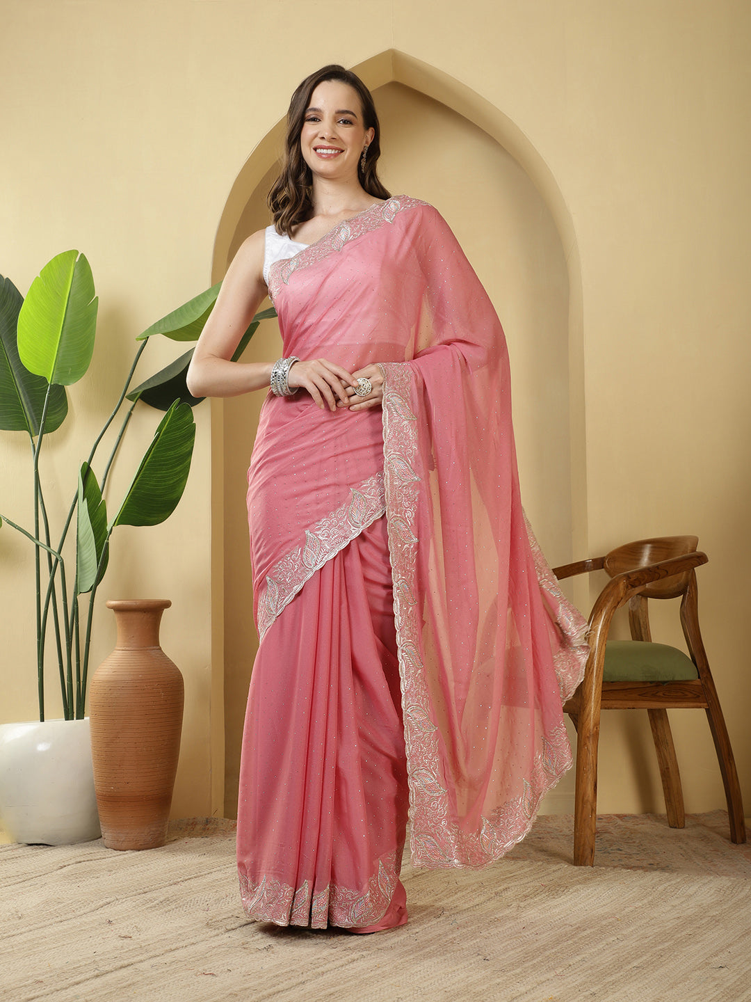 Sequence Work Georgette Saree