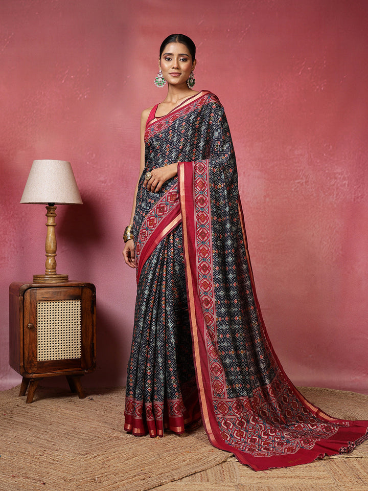 Digital Printed Art Silk Saree