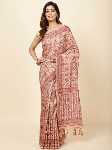 Printed Tussar Saree