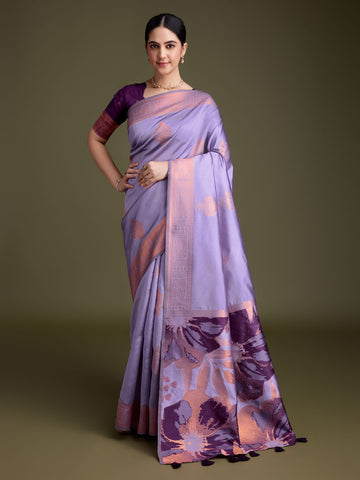 Zari Border Booti Art Silk Woven Saree