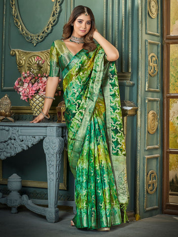 Zari Jaal Art Silk Woven Saree