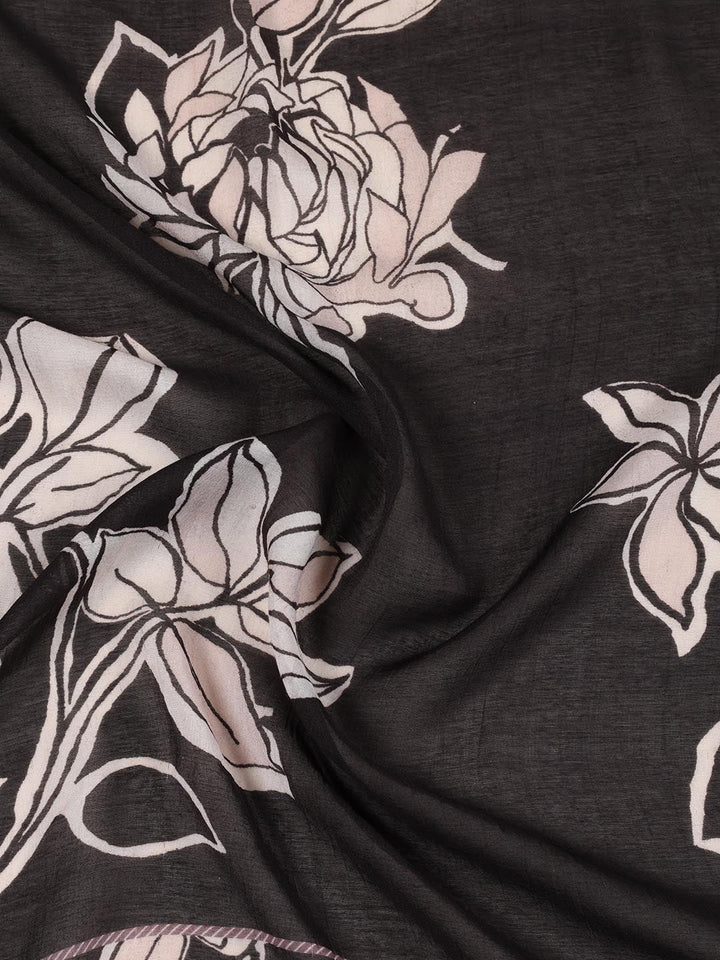 Floral Printed Muslin Unstitched Suit Piece With Dupatta
