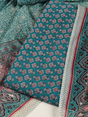 Printed Cotton Blend Unstitched Suit Piece With Dupatta