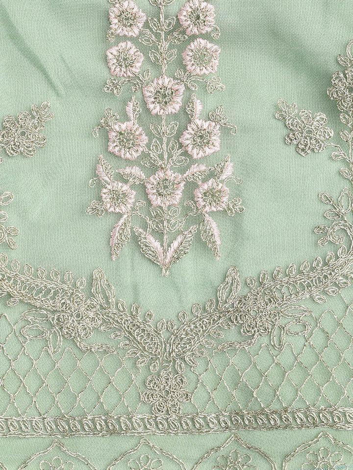Embroidered Georgette Unstitched Suit Piece With Dupatta