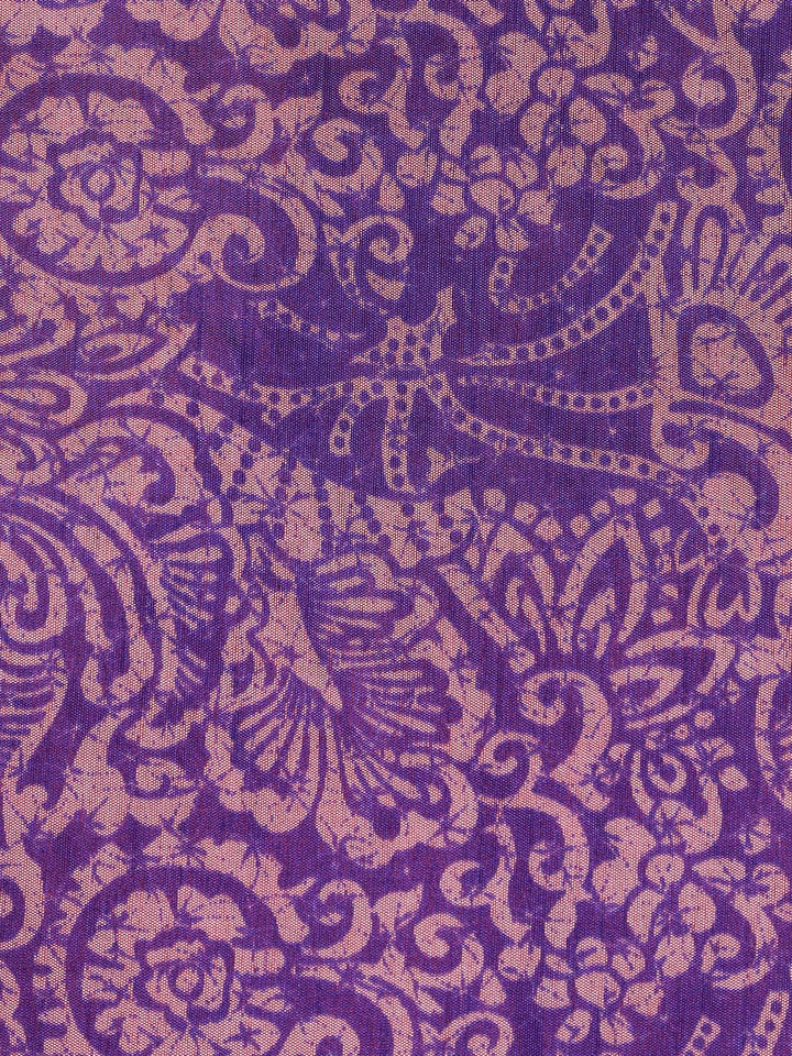 Printed Chanderi Unstitched Suit With Dupatta