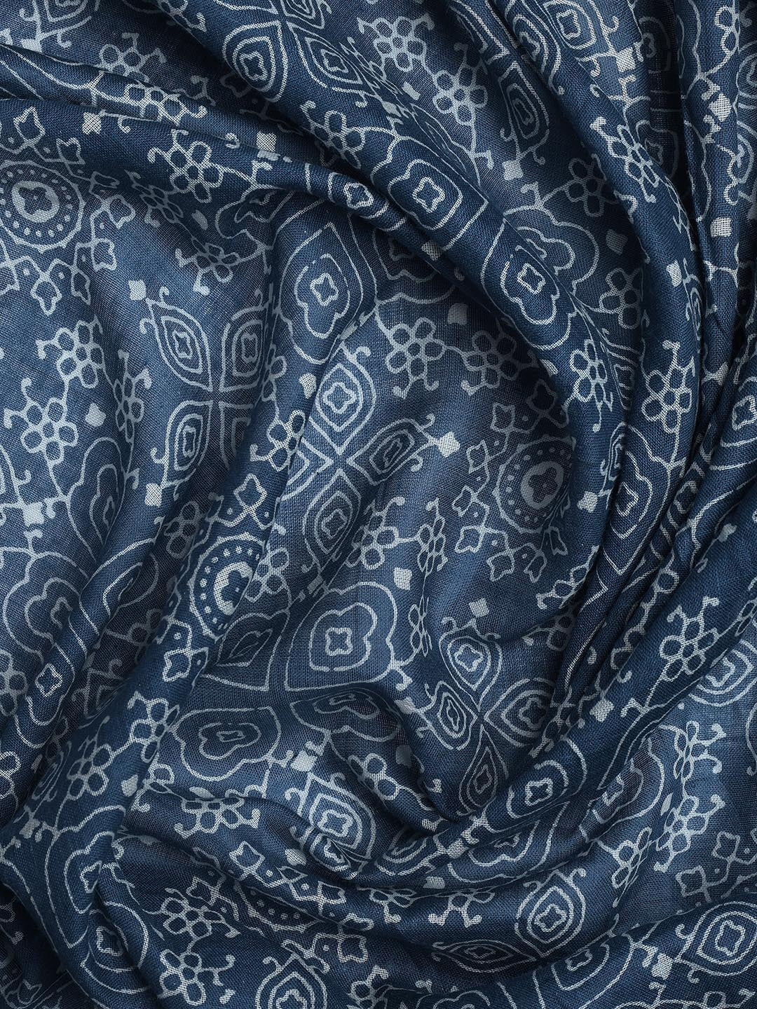 Printed Cotton Blend Unstitched Suit With Dupatta