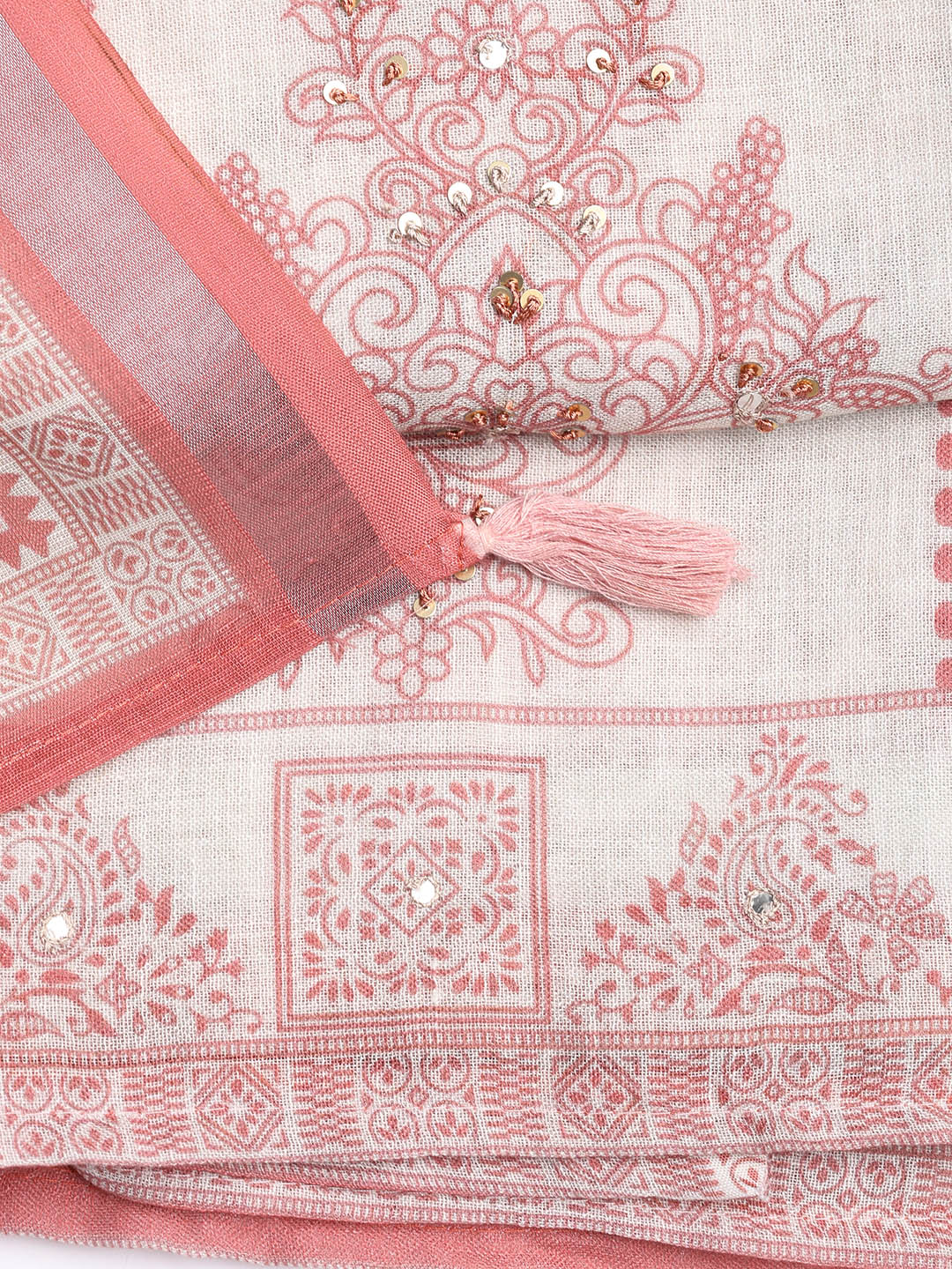 Printed Linen Unstitched Suit With Dupatta