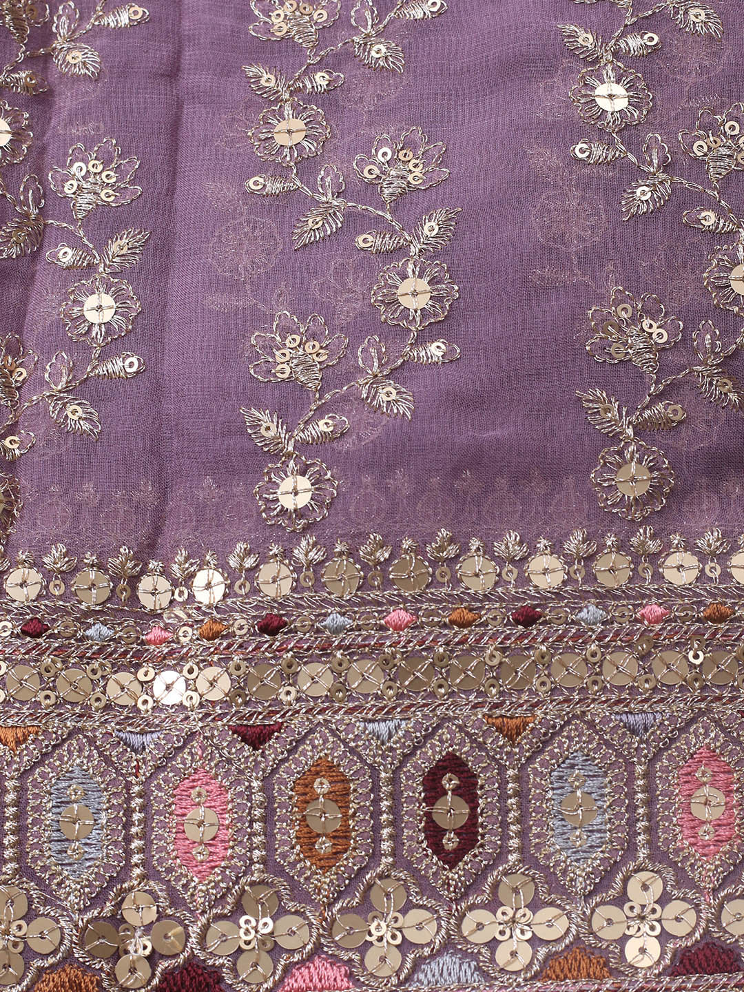 Embroidered Georgette Unstitched Suit Piece With Dupatta