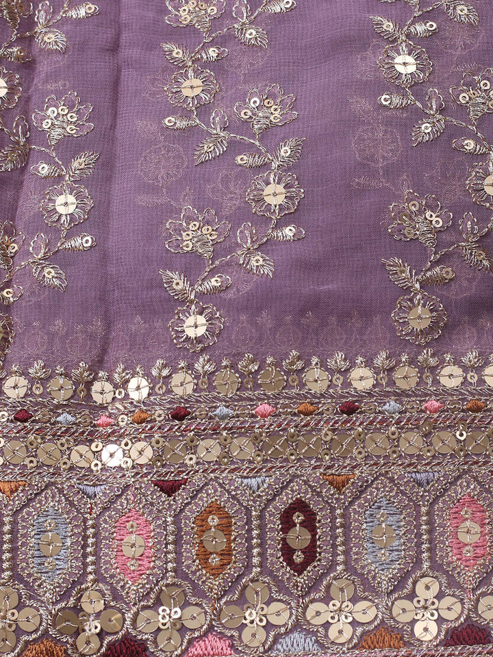 Embroidered Georgette Unstitched Suit Piece With Dupatta