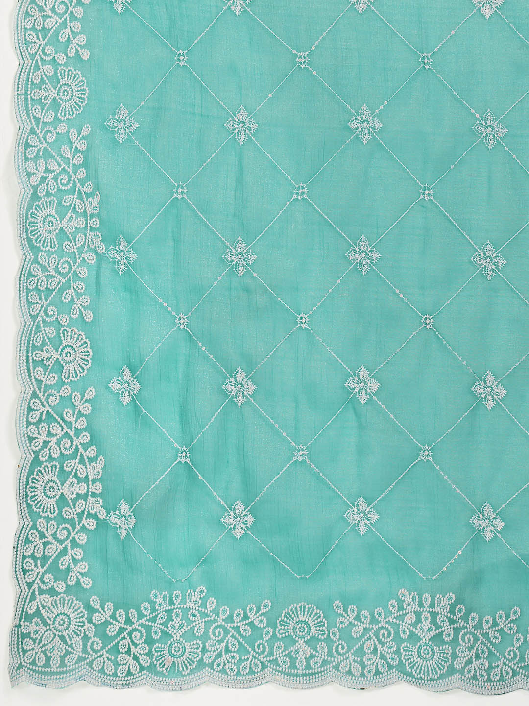 Sequin Embroidered Organza Saree