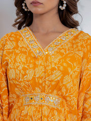 Floral Printed Muslin Kurta With Palazzo