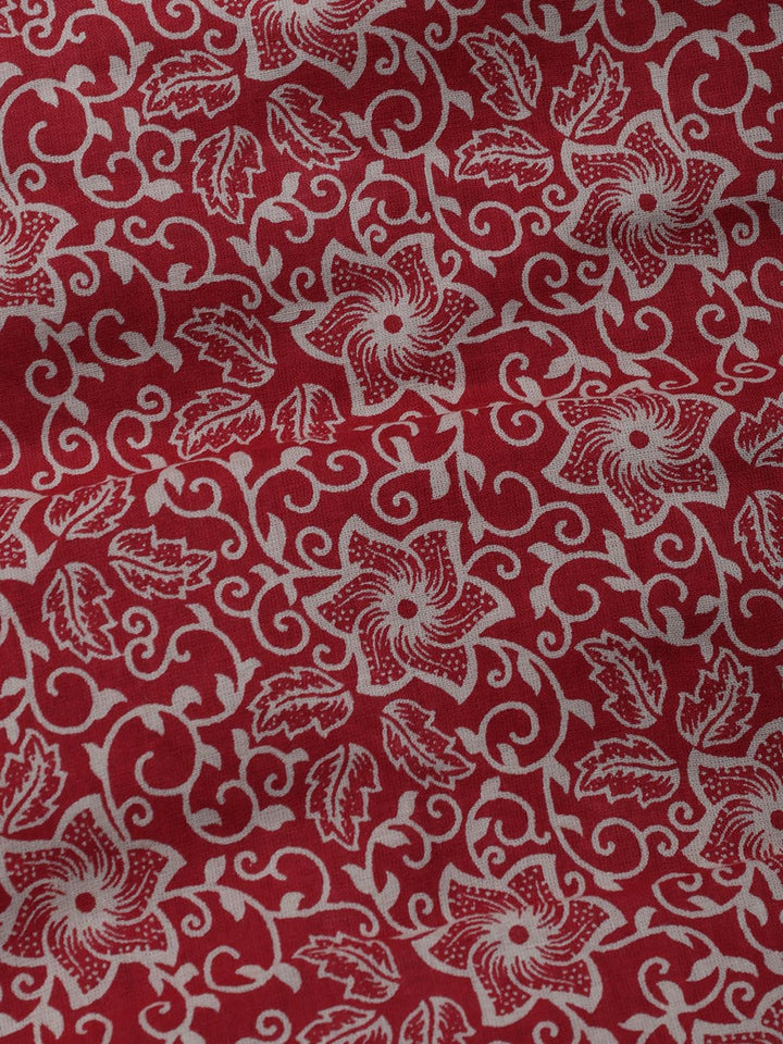 Printed Cotton Blend Unstitched Suit Piece With Dupatta