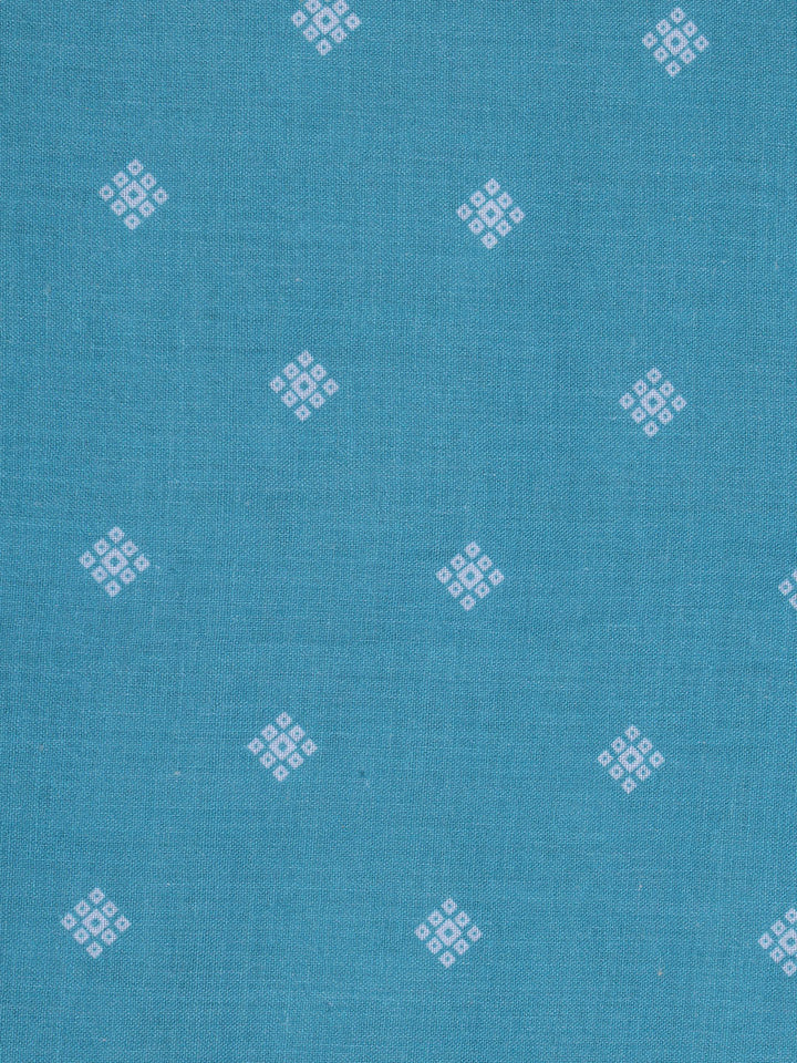 Neck Work Cotton Blend Unstitched Suit With Dupatta