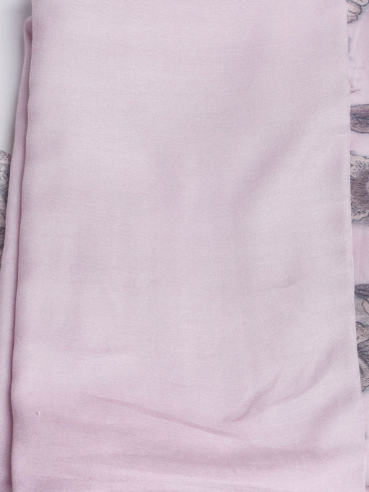 Printed Chanderi Unstitched Suit With Dupatta