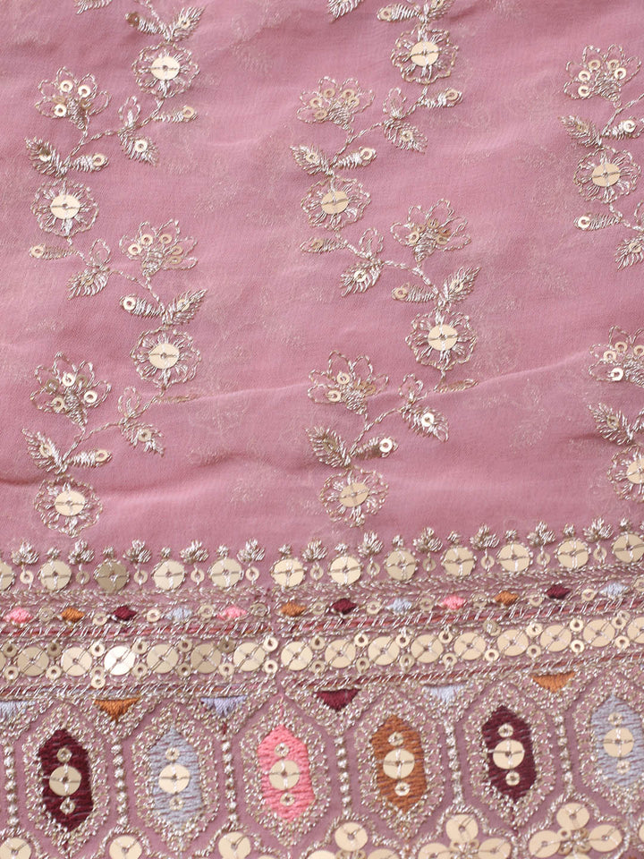 Embroidered Georgette Unstitched Suit Piece With Dupatta