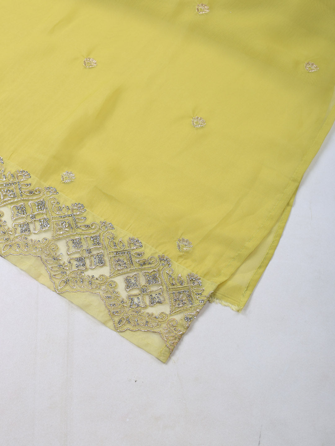 Embroidered Cotton Unstitched Suit With Pant &amp; Dupatta