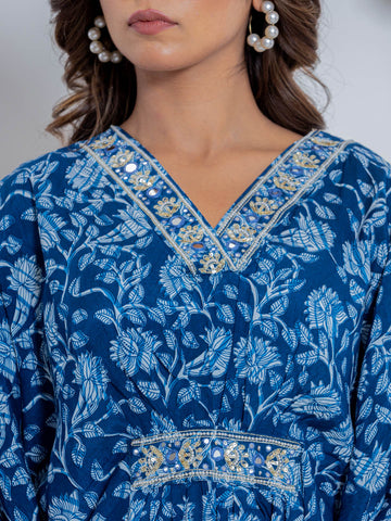 Floral Printed Muslin Kurta With Palazzo