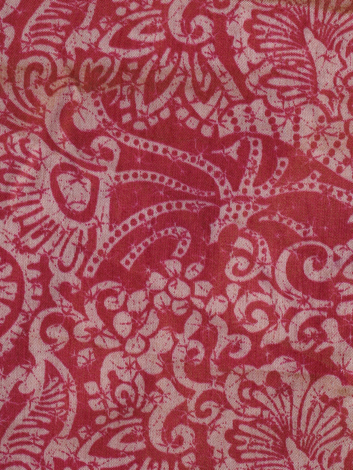 Printed Chanderi Unstitched Suit With Dupatta