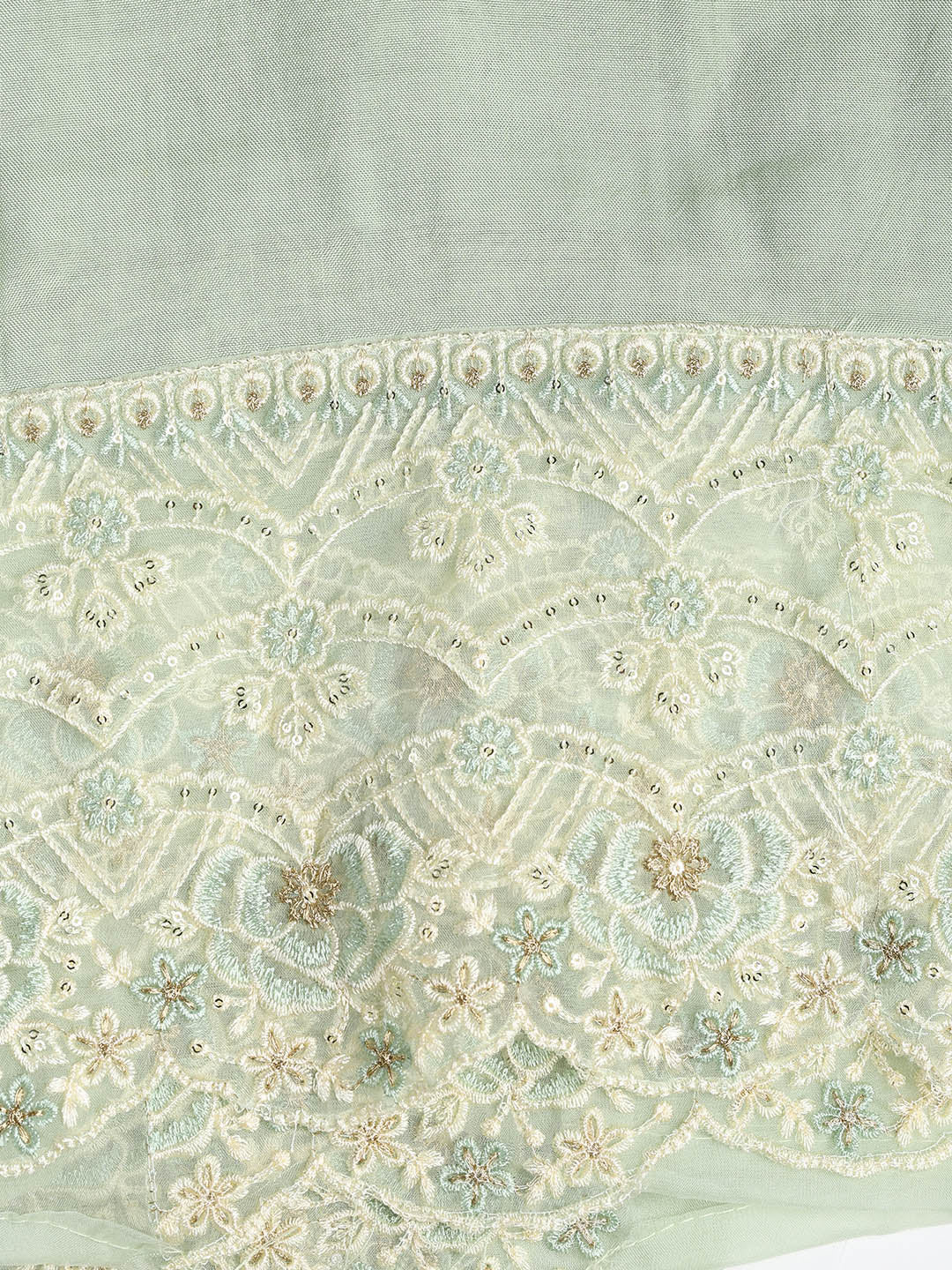Embroidered Chanderi Unstitched Suit Piece With Dupatta