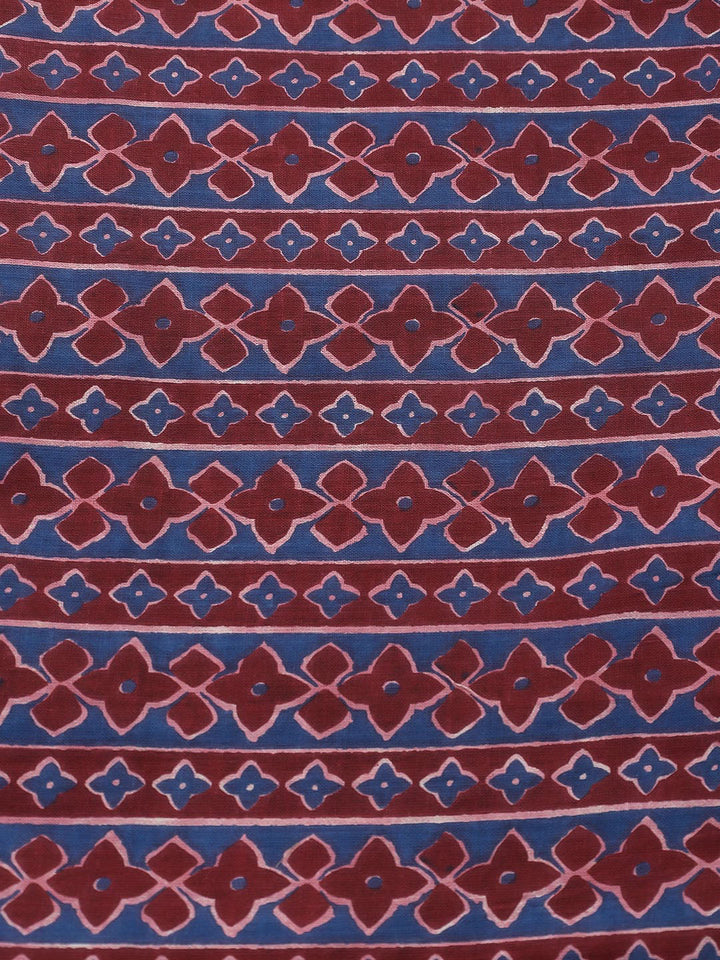 Printed Cotton Blend Unstitched Suit Piece With Dupatta