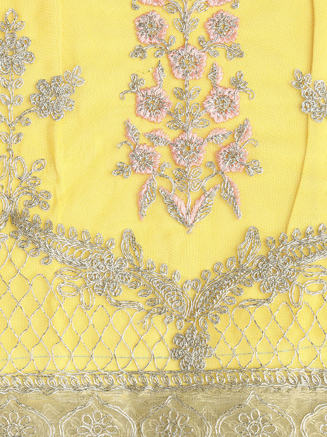 Embroidered Georgette Unstitched Suit Piece With Dupatta