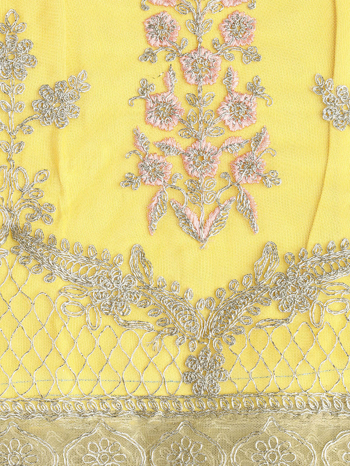 Embroidered Georgette Unstitched Suit Piece With Dupatta