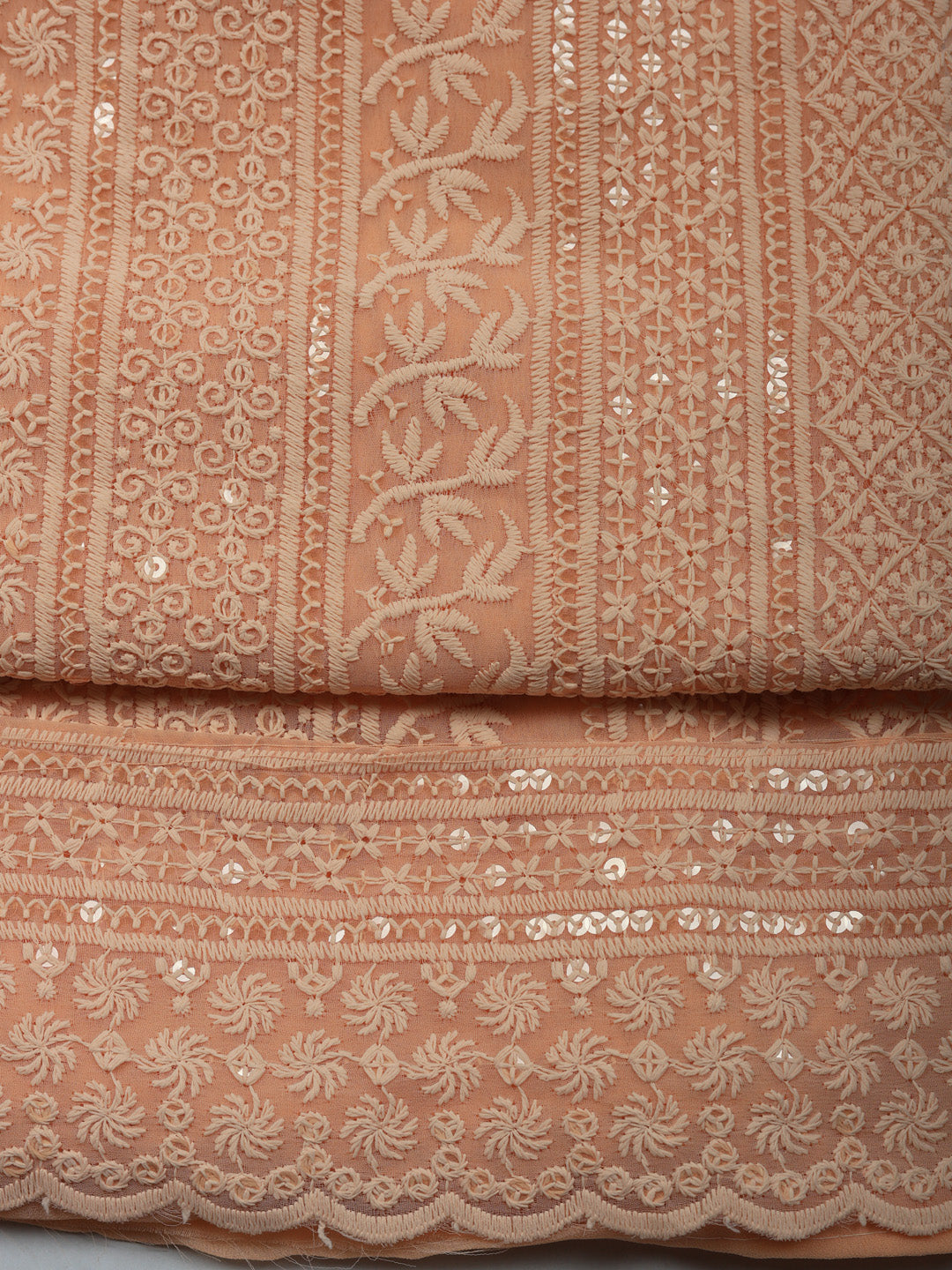 Embroidered Cotton Unstitched Suit With Pant &amp; Dupatta