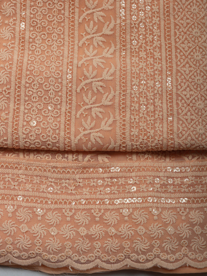 Embroidered Cotton Unstitched Suit With Pant &amp; Dupatta