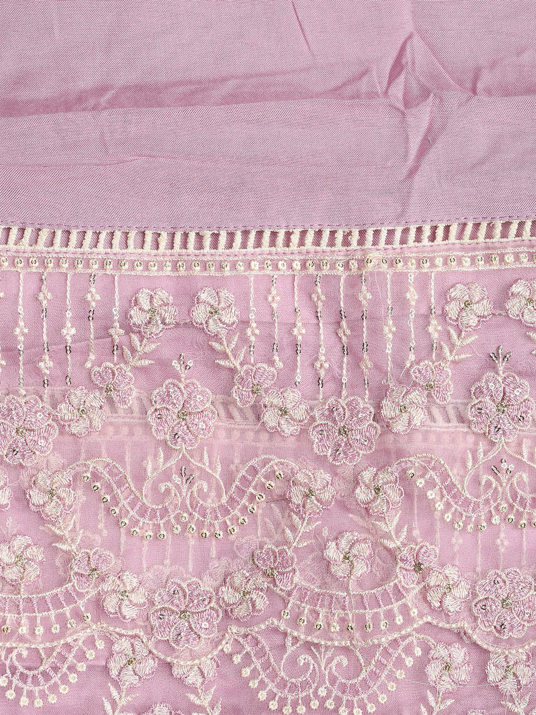 Embroidered Chanderi Unstitched Suit Piece With Dupatta