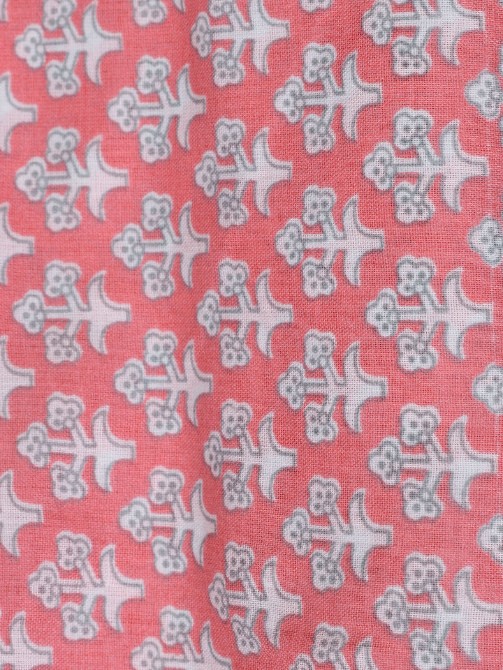 Neck Patti Cotton Blend Unstitched Suit With Dupatta