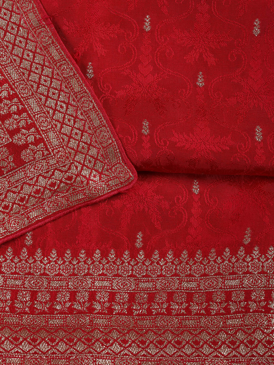 Embroidery Chanderi Unstitched Suit With Dupatta