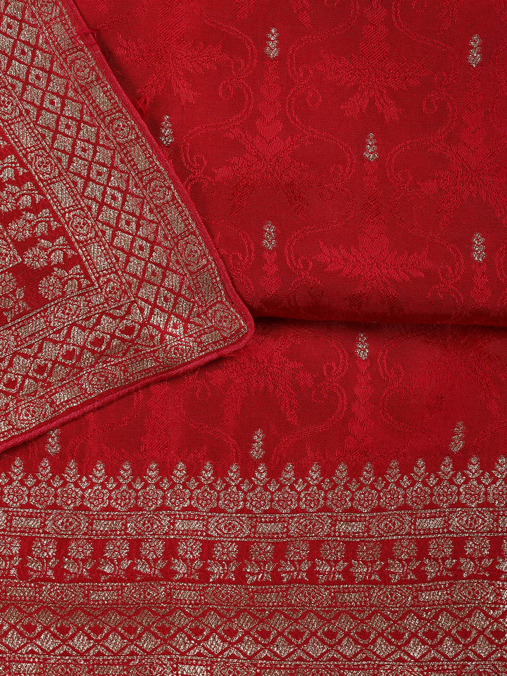 Embroidery Chanderi Unstitched Suit With Dupatta