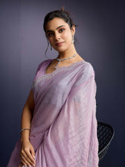 Stone Work Art Crepe Saree