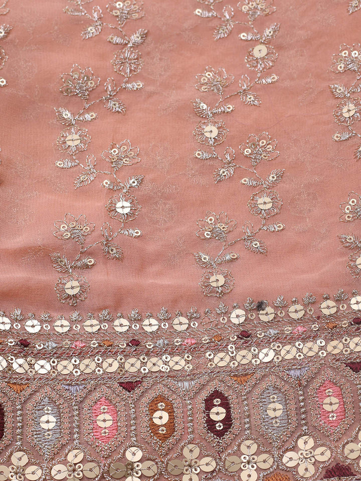 Embroidered Georgette Unstitched Suit Piece With Dupatta