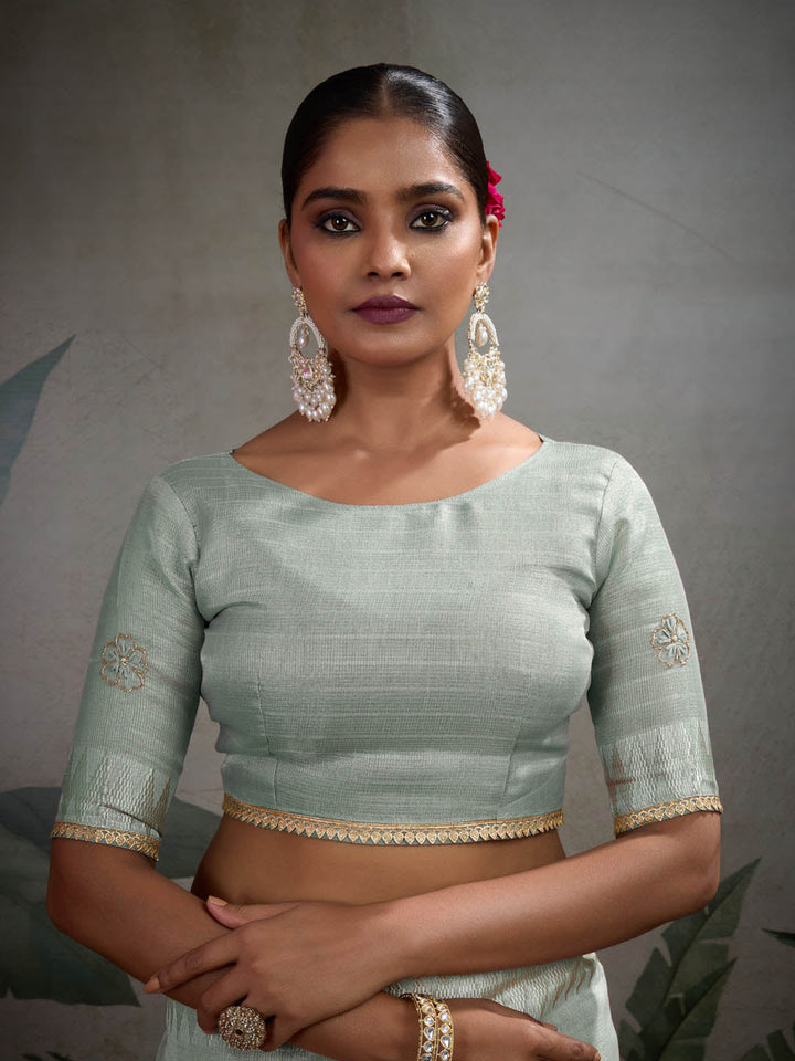 Woven Border Linen Saree