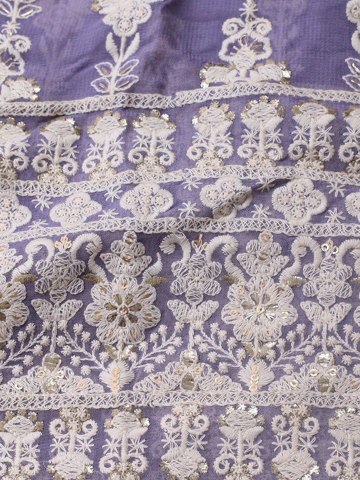 Embroidered Georgette Unstitched Suit Piece With Dupatta