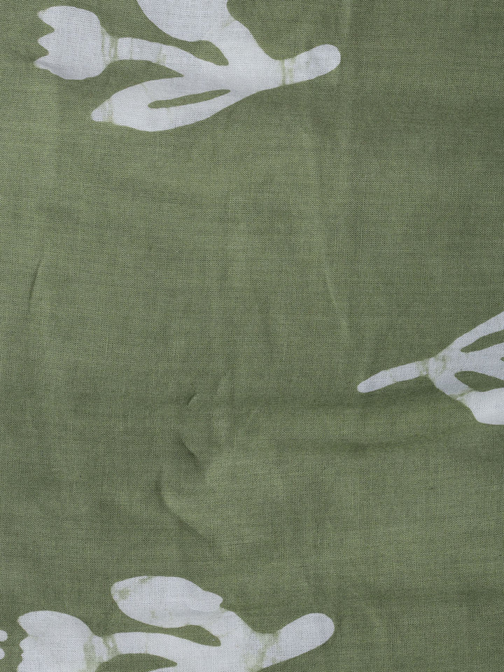 Printed Cotton Blend Unstitched Suit With Dupatta