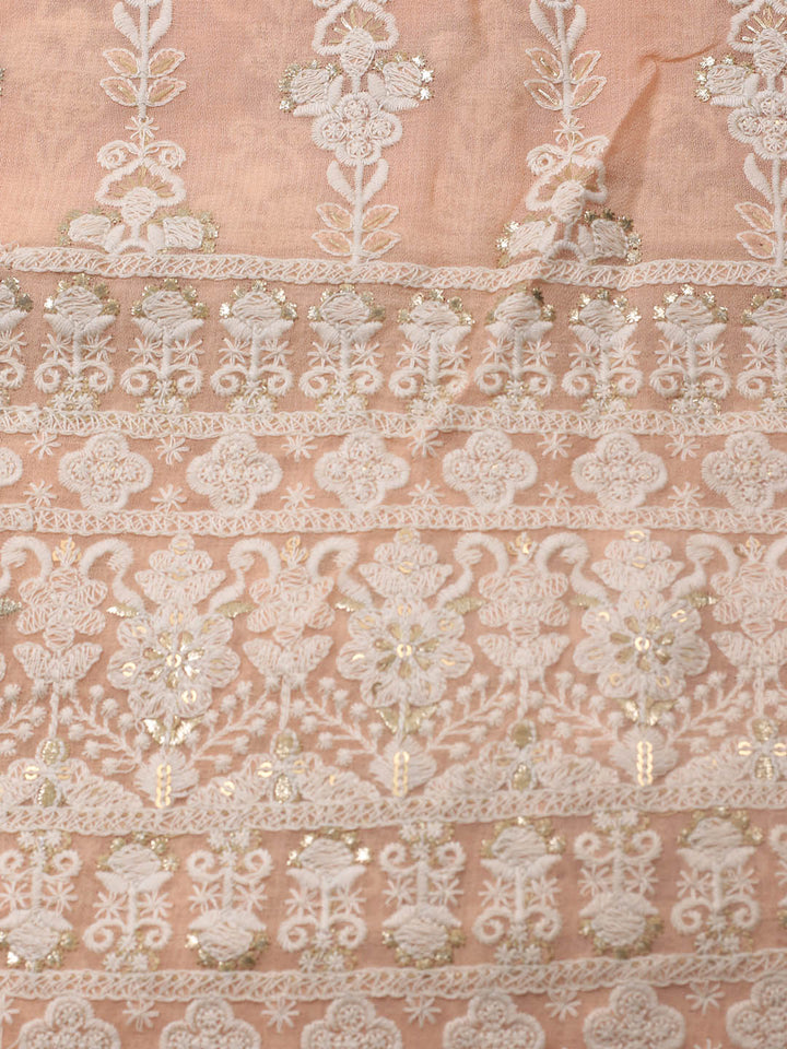 Embroidered Georgette Unstitched Suit Piece With Dupatta