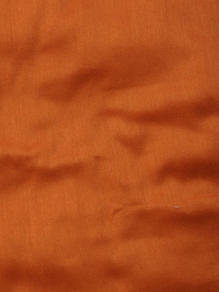 Orange Woven Design Chanderi Unstitched Dress Material