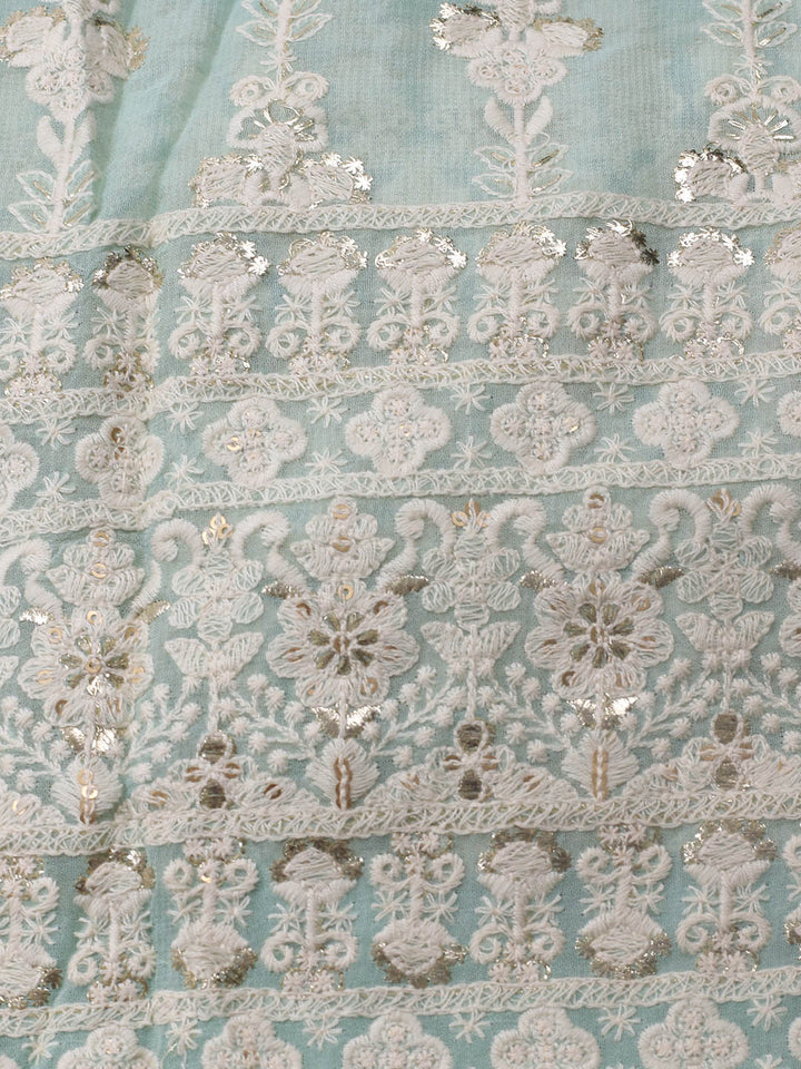 Embroidered Georgette Unstitched Suit Piece With Dupatta