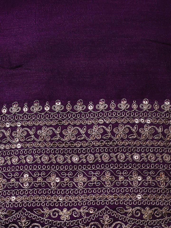 Sequence Art Silk Unstitched Suit Piece With Dupatta